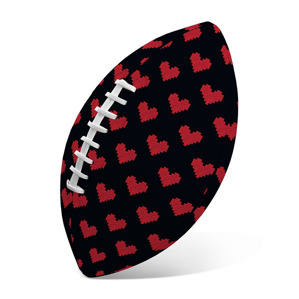 Pixel Heart Pattern Print Rugby Ball