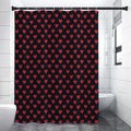 Pixel Heart Pattern Print Shower Curtain
