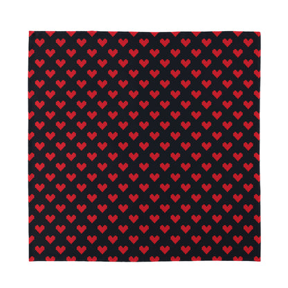 Pixel Heart Pattern Print Silk Bandana