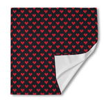 Pixel Heart Pattern Print Silk Bandana