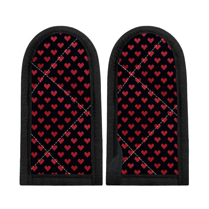 Pixel Heart Pattern Print Skillet Handle Cover