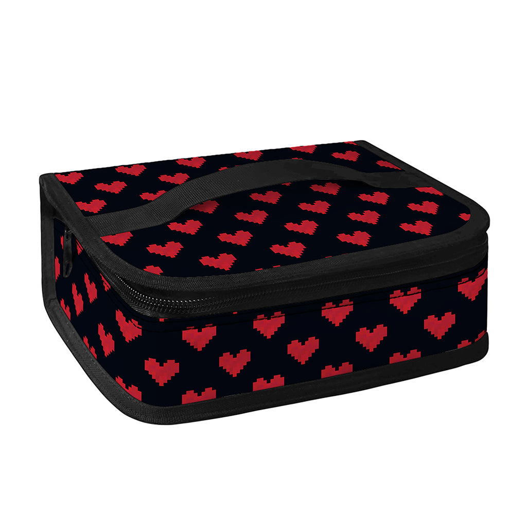 Pixel Heart Pattern Print Small Lunch Bag