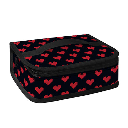 Pixel Heart Pattern Print Small Lunch Bag