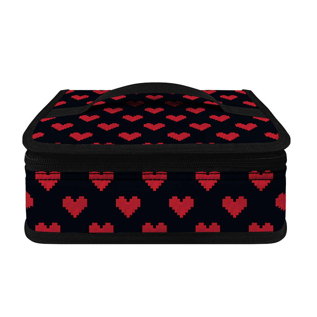 Pixel Heart Pattern Print Small Lunch Bag