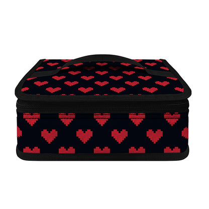 Pixel Heart Pattern Print Small Lunch Bag