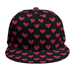 Pixel Heart Pattern Print Snapback Cap