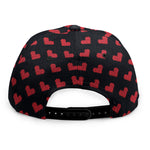Pixel Heart Pattern Print Snapback Cap
