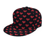 Pixel Heart Pattern Print Snapback Cap