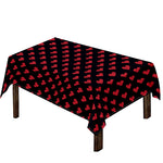 Pixel Heart Pattern Print Tablecloth