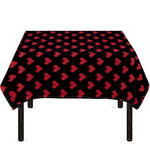 Pixel Heart Pattern Print Tablecloth