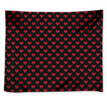 Pixel Heart Pattern Print Tapestry