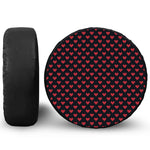 Pixel Heart Pattern Print Tire Cover