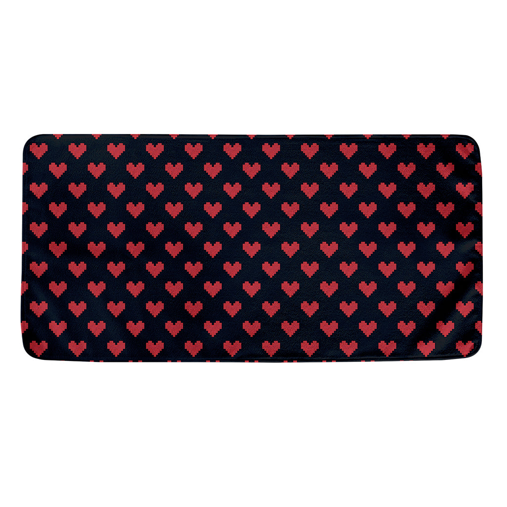 Pixel Heart Pattern Print Towel
