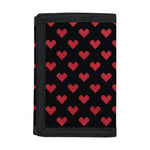 Pixel Heart Pattern Print Trifold Wallet