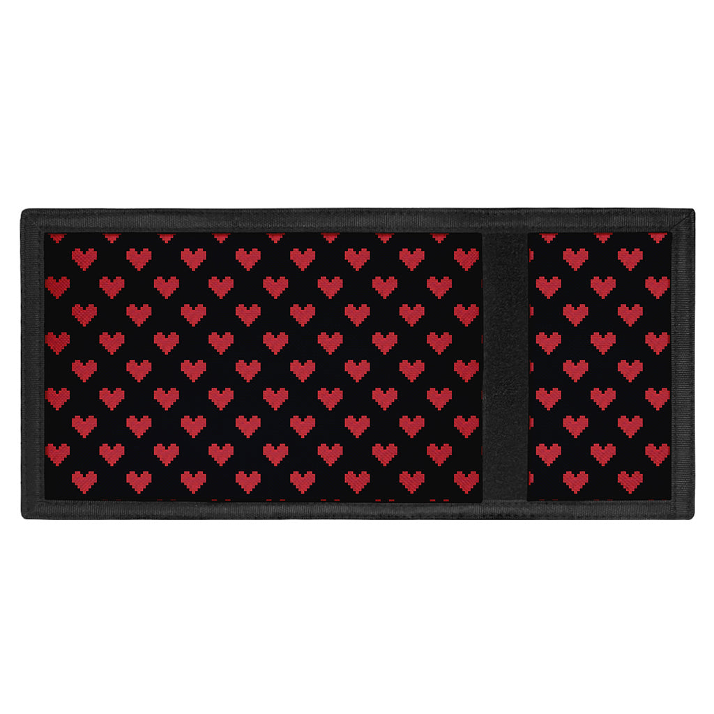 Pixel Heart Pattern Print Trifold Wallet