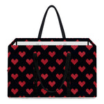 Pixel Heart Pattern Print Utility Tote Bag