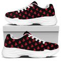 Pixel Heart Pattern Print White Chunky Shoes