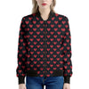 Pixel Heart Pattern Print Women's Bomber Jacket