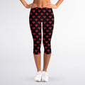 Pixel Heart Pattern Print Women's Capri Leggings
