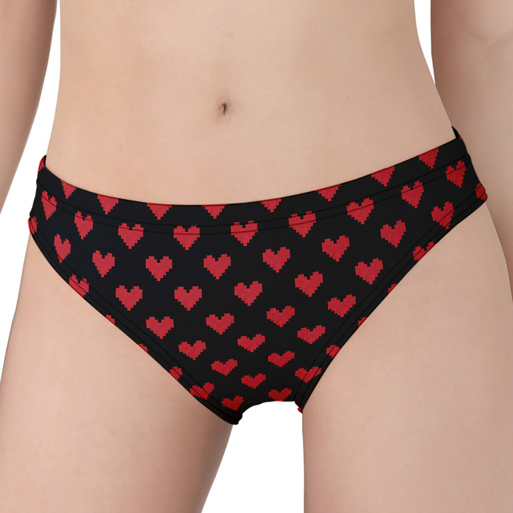 Pixel Heart Pattern Print Women's Panties