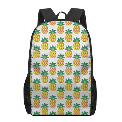Pixel Pineapple Pattern Print 17 Inch Backpack