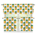 Pixel Pineapple Pattern Print 3 Piece Kitchen Curtains