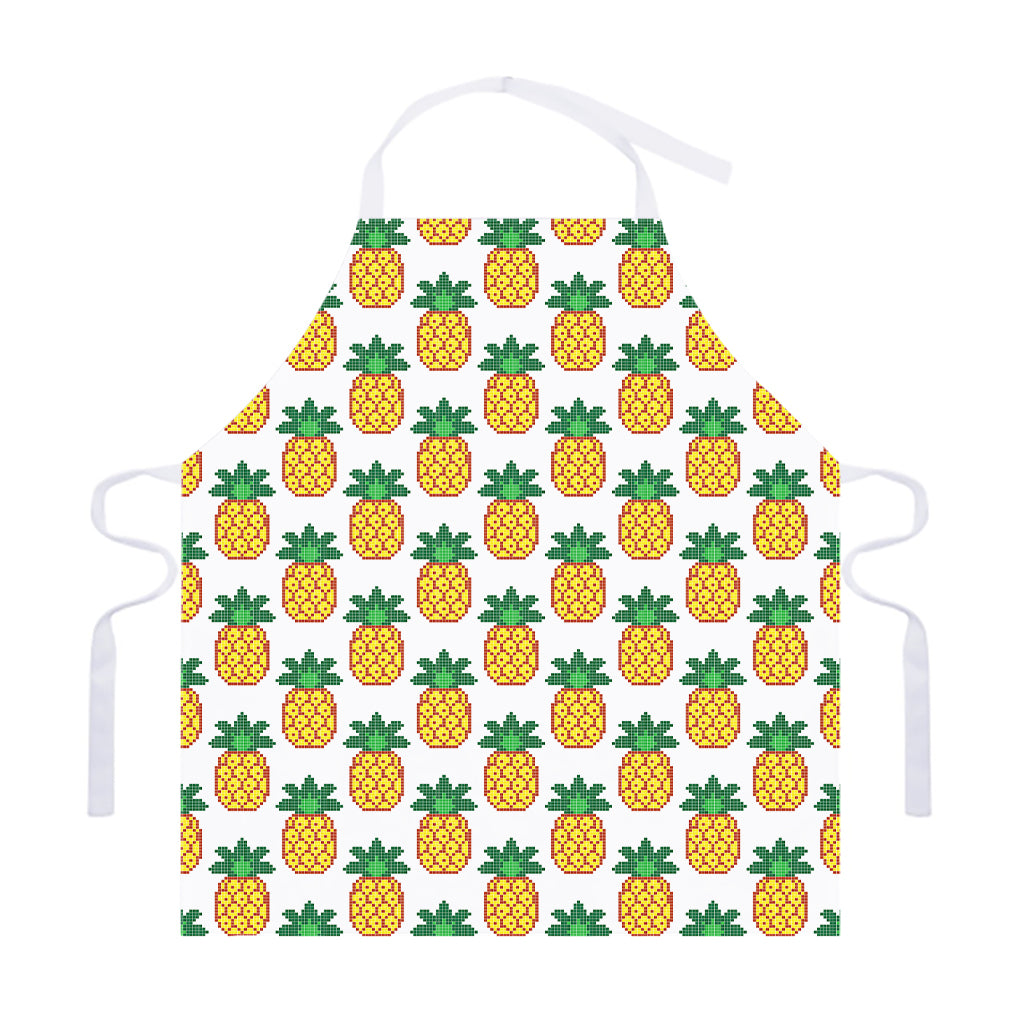 Pixel Pineapple Pattern Print Adjustable Apron