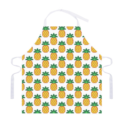 Pixel Pineapple Pattern Print Adjustable Apron