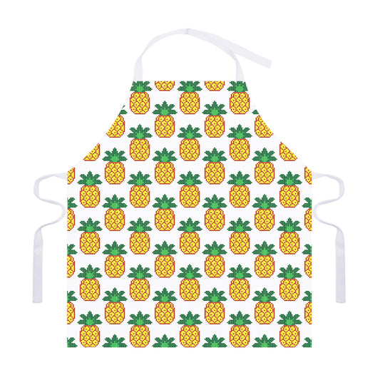Pixel Pineapple Pattern Print Adjustable Apron