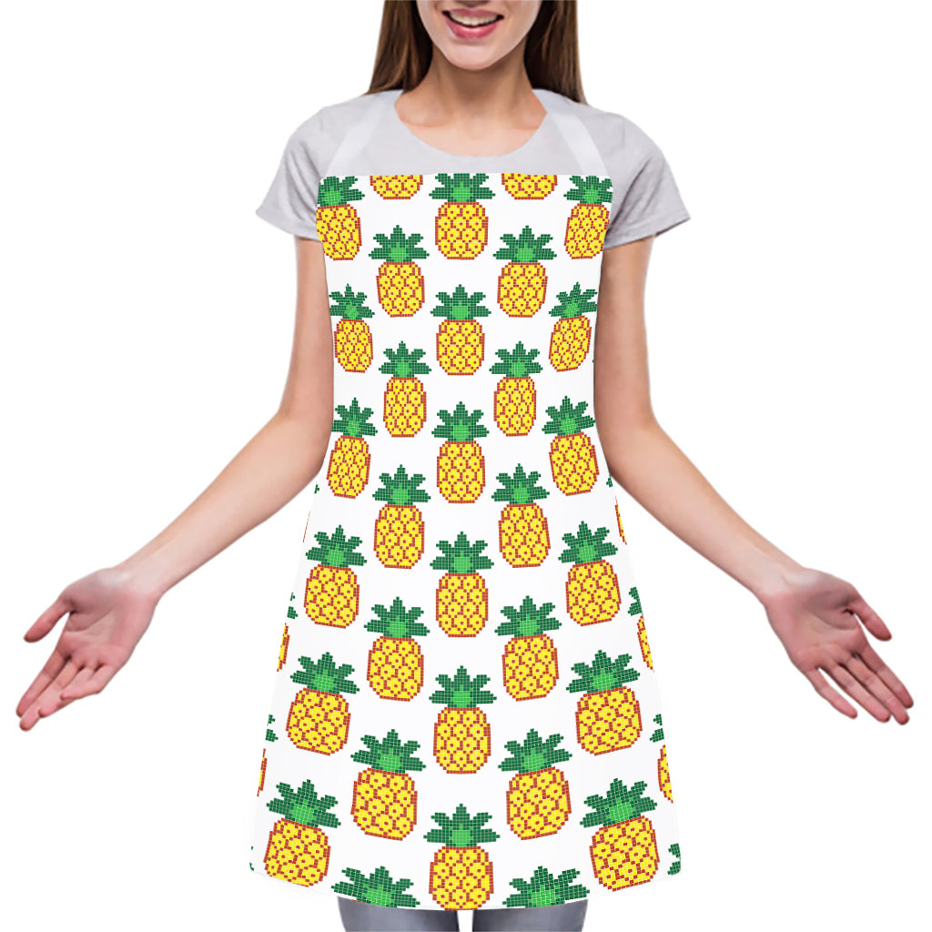 Pixel Pineapple Pattern Print Adjustable Apron