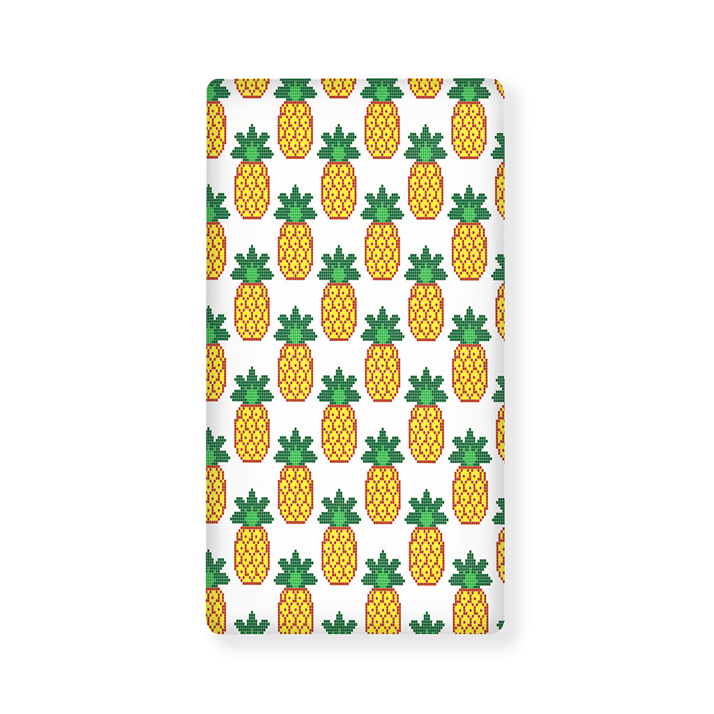 Pixel Pineapple Pattern Print Baby Crib Sheet