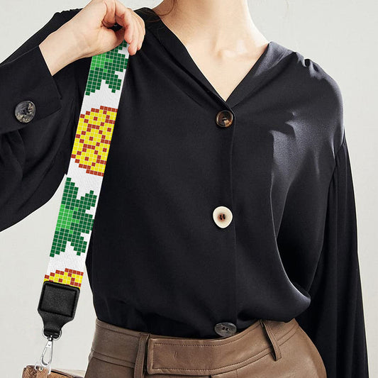 Pixel Pineapple Pattern Print Bag Strap