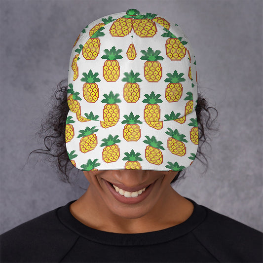 Pixel Pineapple Pattern Print Baseball Cap