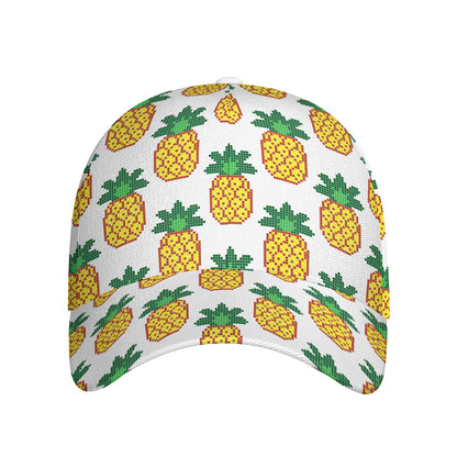 Pixel Pineapple Pattern Print Baseball Cap