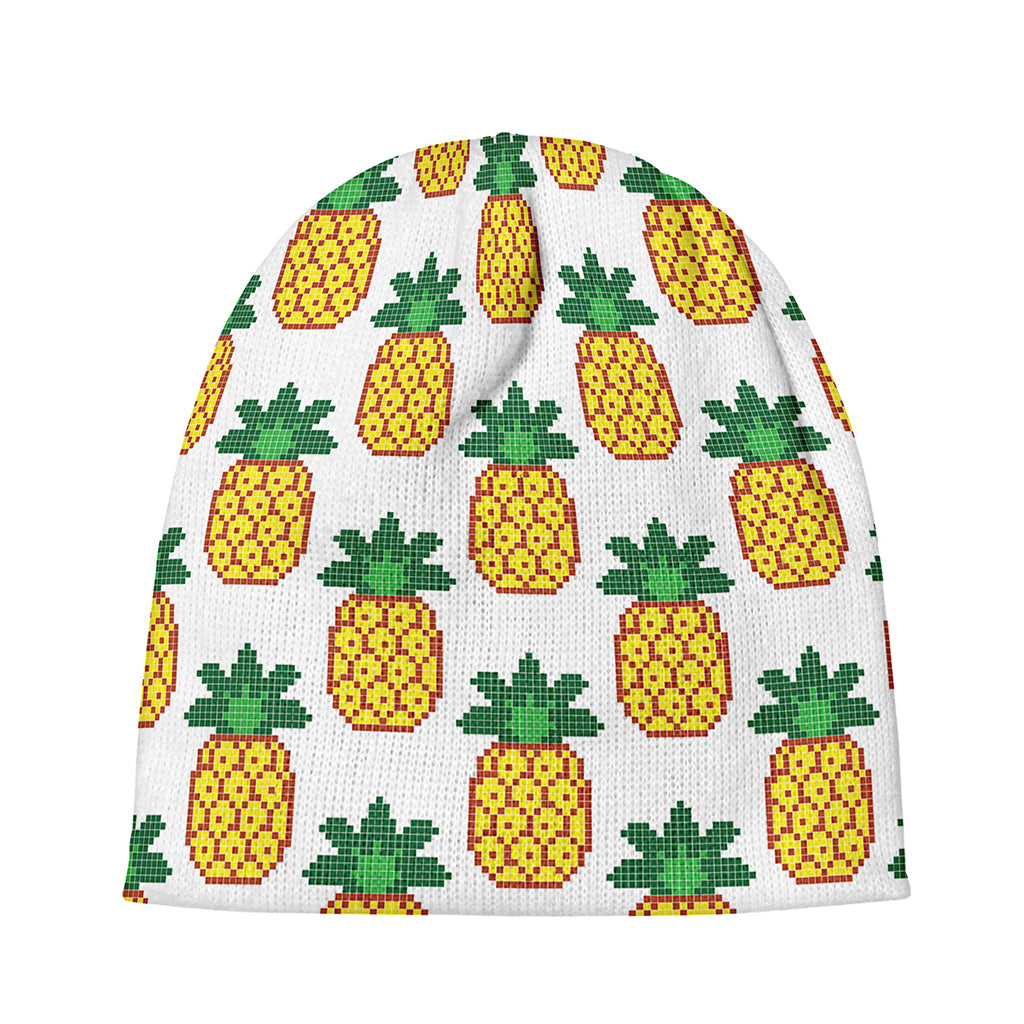 Pixel Pineapple Pattern Print Beanie