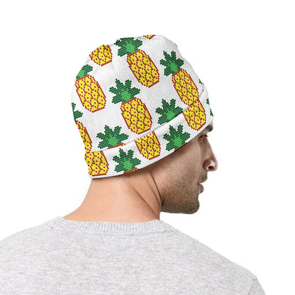Pixel Pineapple Pattern Print Beanie