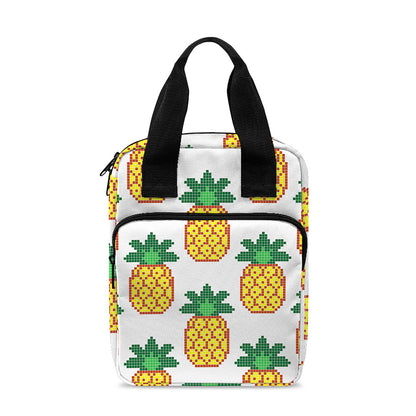 Pixel Pineapple Pattern Print Bible Tote Bag