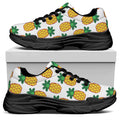 Pixel Pineapple Pattern Print Black Chunky Shoes
