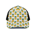 Pixel Pineapple Pattern Print Black Mesh Trucker Hat