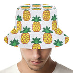 Pixel Pineapple Pattern Print Bucket Hat