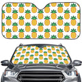 Pixel Pineapple Pattern Print Car Windshield Sun Shade