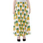 Pixel Pineapple Pattern Print Chiffon Maxi Skirt