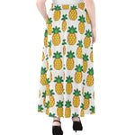 Pixel Pineapple Pattern Print Chiffon Maxi Skirt