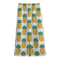 Pixel Pineapple Pattern Print Cotton Front Slit Maxi Skirt