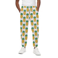 Pixel Pineapple Pattern Print Cotton Sweatpants