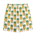 Pixel Pineapple Pattern Print Cotton Shorts