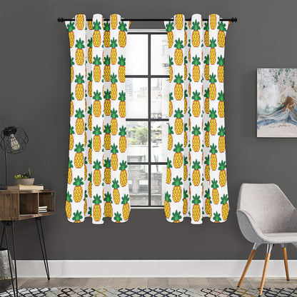 Pixel Pineapple Pattern Print Curtain