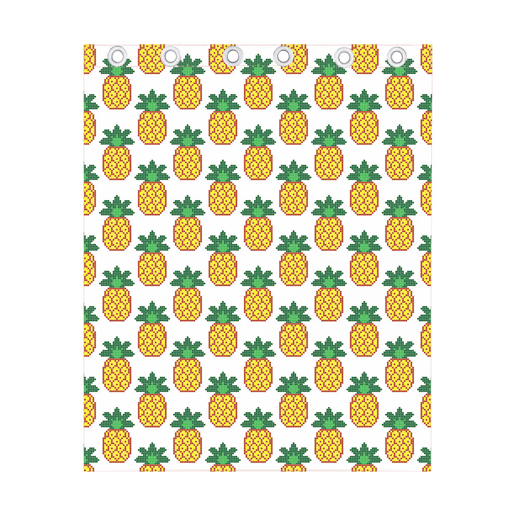 Pixel Pineapple Pattern Print Curtain