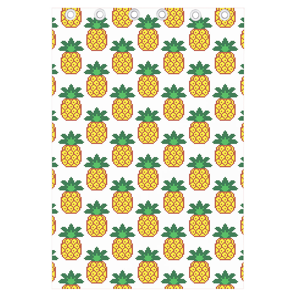 Pixel Pineapple Pattern Print Curtain