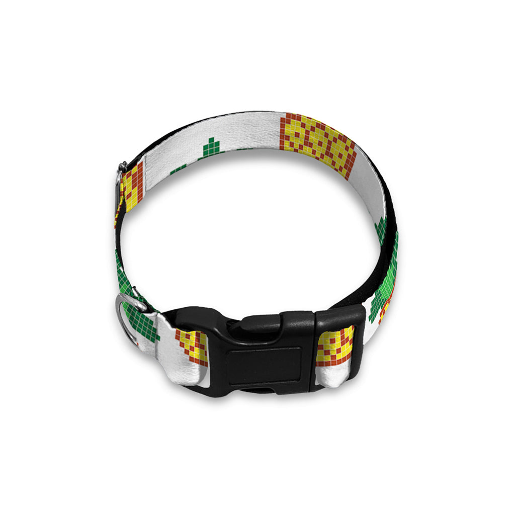 Pixel Pineapple Pattern Print Dog Collar